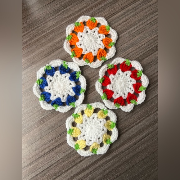 Handmade 🍋🍊 fruit coasters 4 pack - Picture 4 of 8